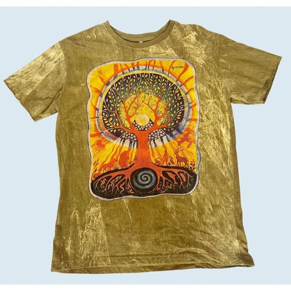NO TIME Tree of Life Tie Dye Boho Graphic T Shirt Size Large NEW - Picture 2 of 6